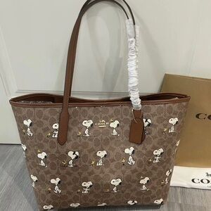 Coach Tan Snoopy Tote Bag
